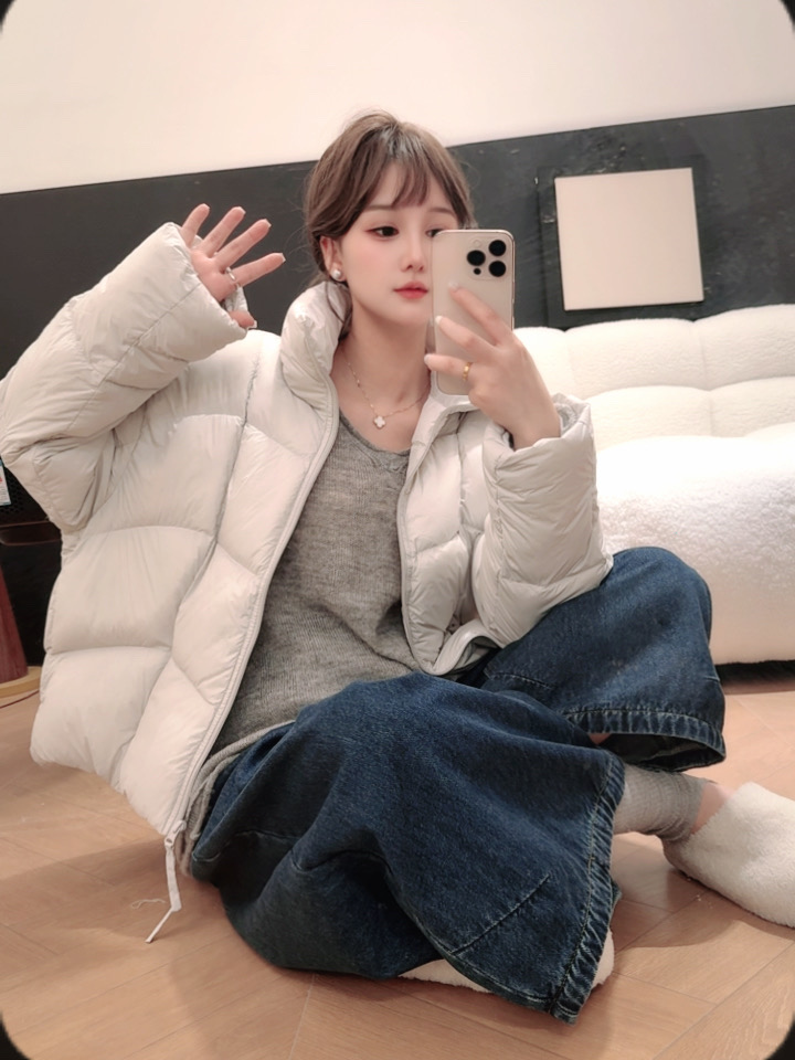 2508韩系短款立领多色90白鸭绒羽绒服
