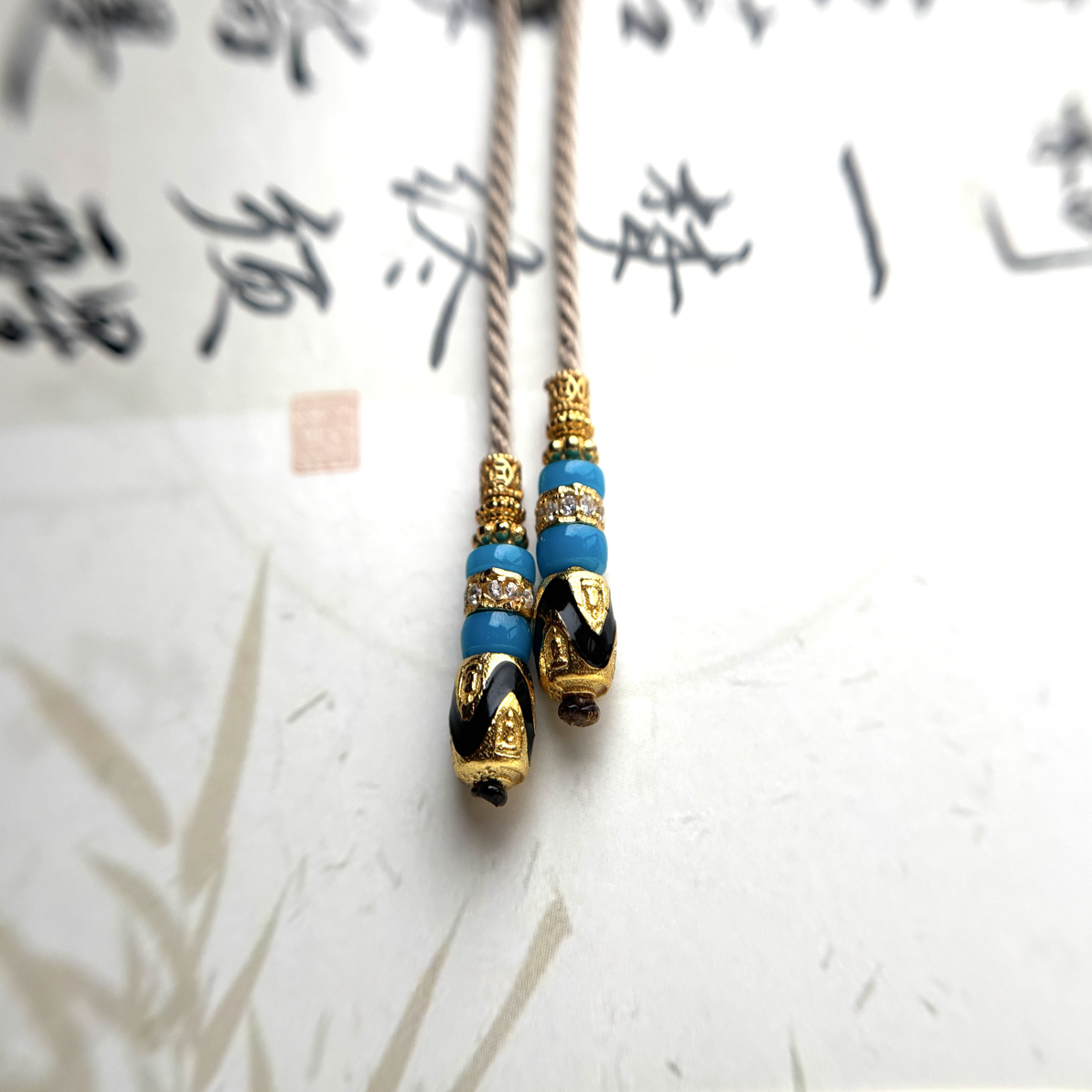 民族风精工暴力蓝搭配弟子珠万向轴饰品百搭配饰