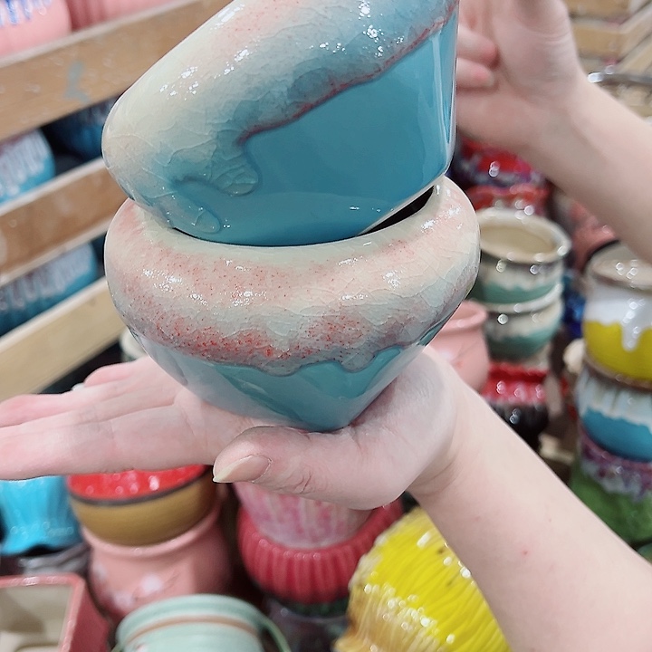 有孔，凑单福利满10元发货陶瓷多肉花盆！