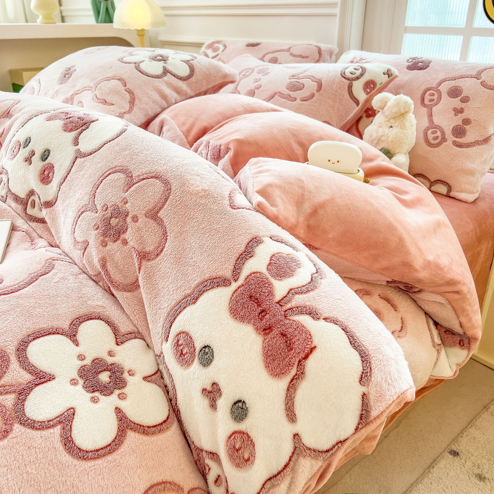 2025新款冬季牛奶绒加厚四件套床上用品加绒保暖双面绒床单三件套