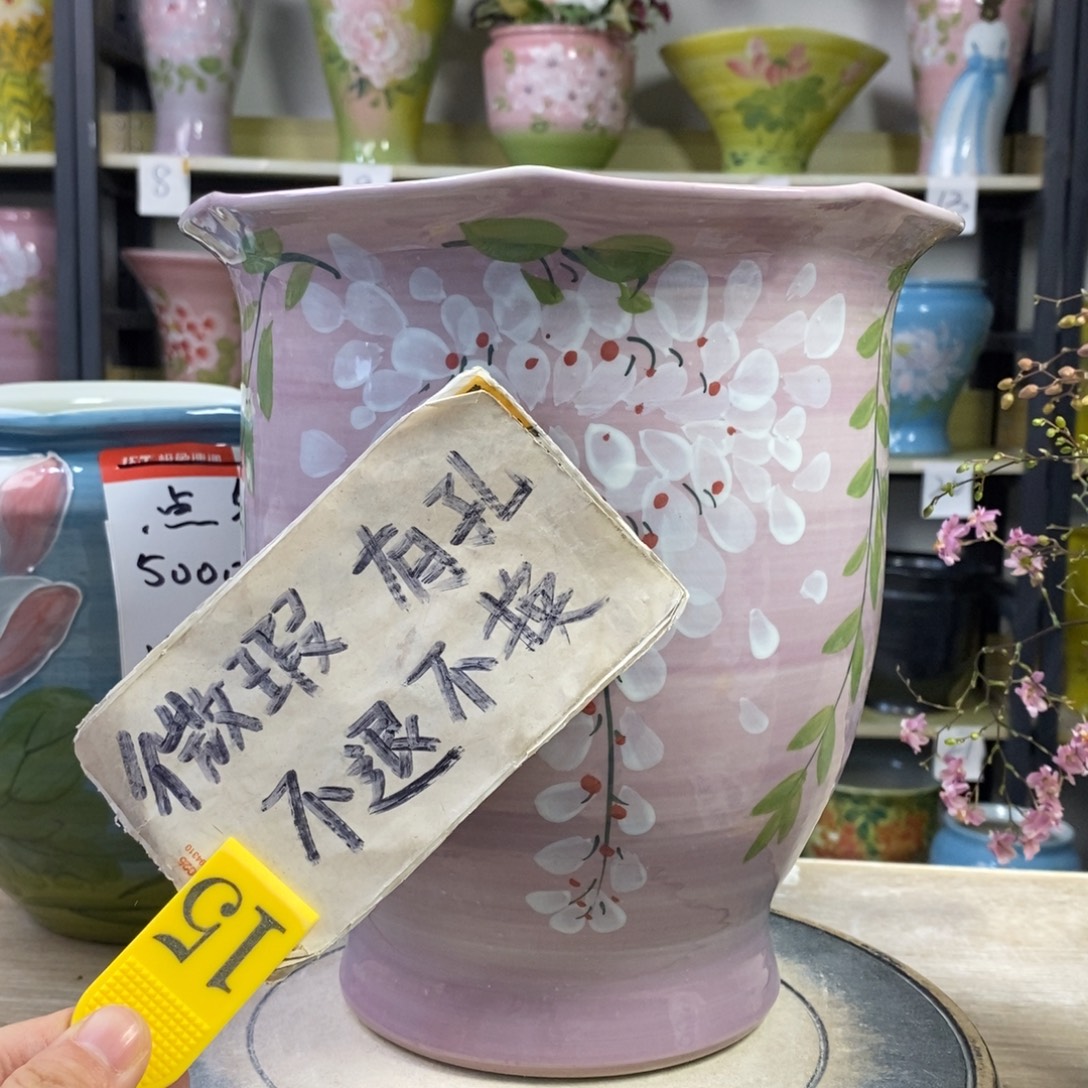 景德镇手工手绘陶瓷花盆