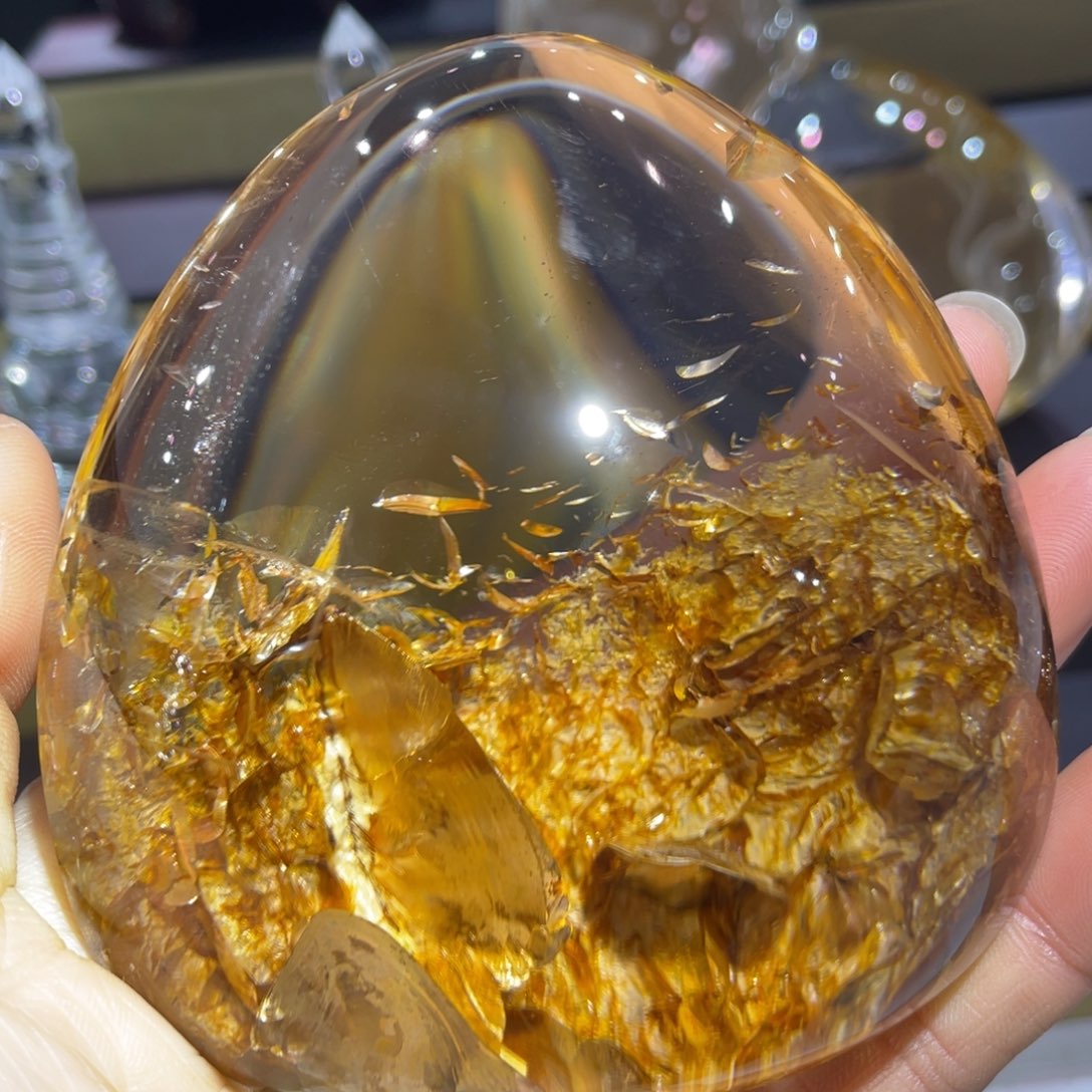 水晶摆件浇花水晶配底座未镶嵌