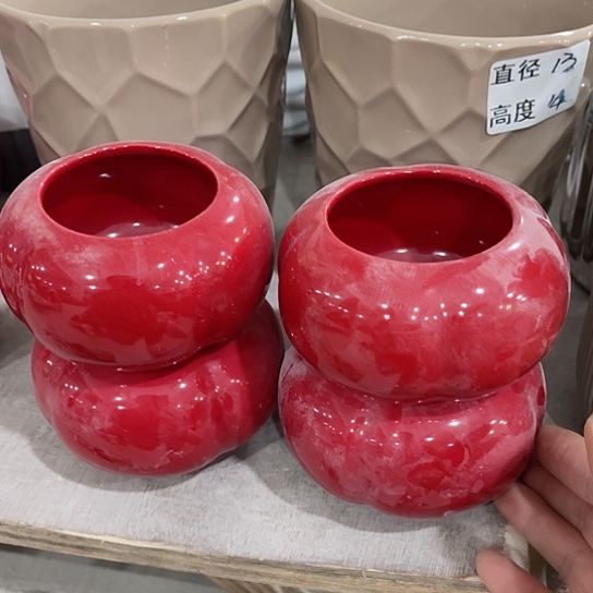 多肉绿植陶瓷花盆9.9包邮，有孔