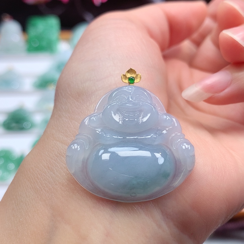 【闪购商品】翡翠吊坠(赠链)18K金镶嵌