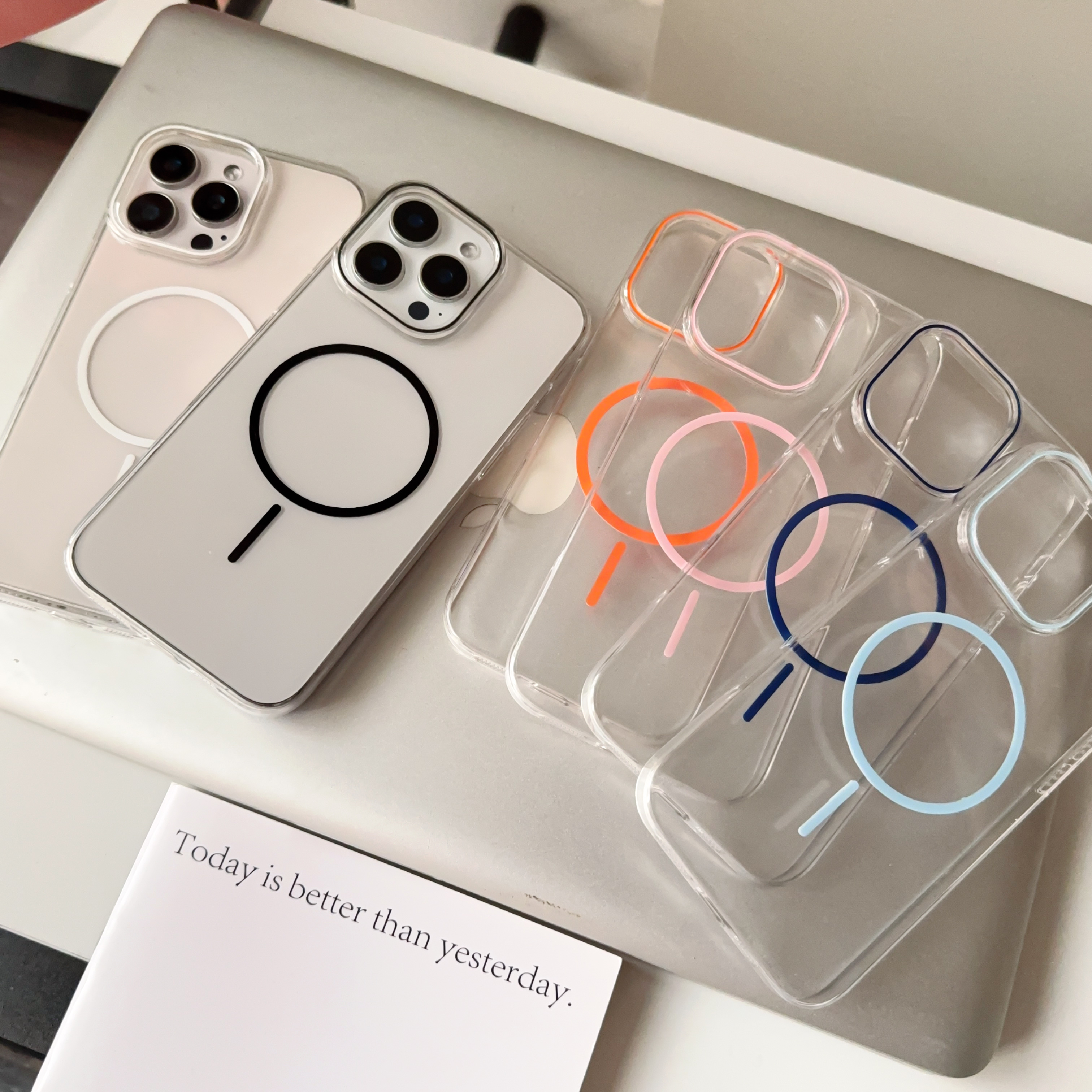 高级简约磁吸适用苹果16手机壳iPhone15Promax新款14防摔13透明壳