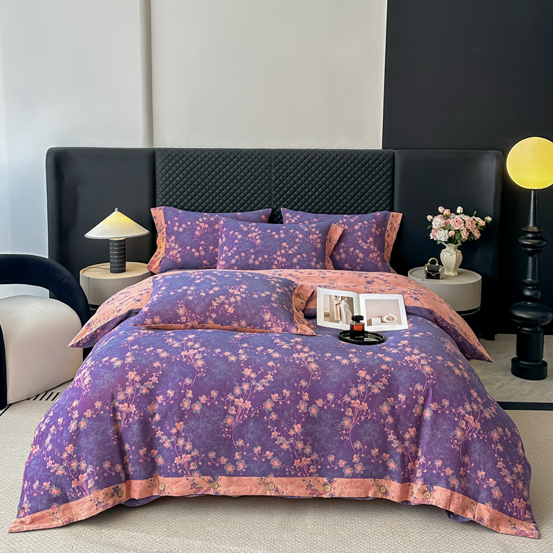 全棉A类母婴级有氧双层纱纯棉色织纱布被套四件套柔软亲肤床品