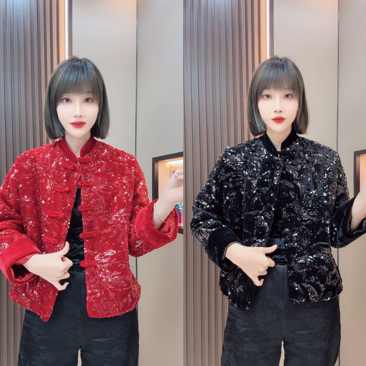 敏宝➕15025亮片加厚棉服外套保暖冬