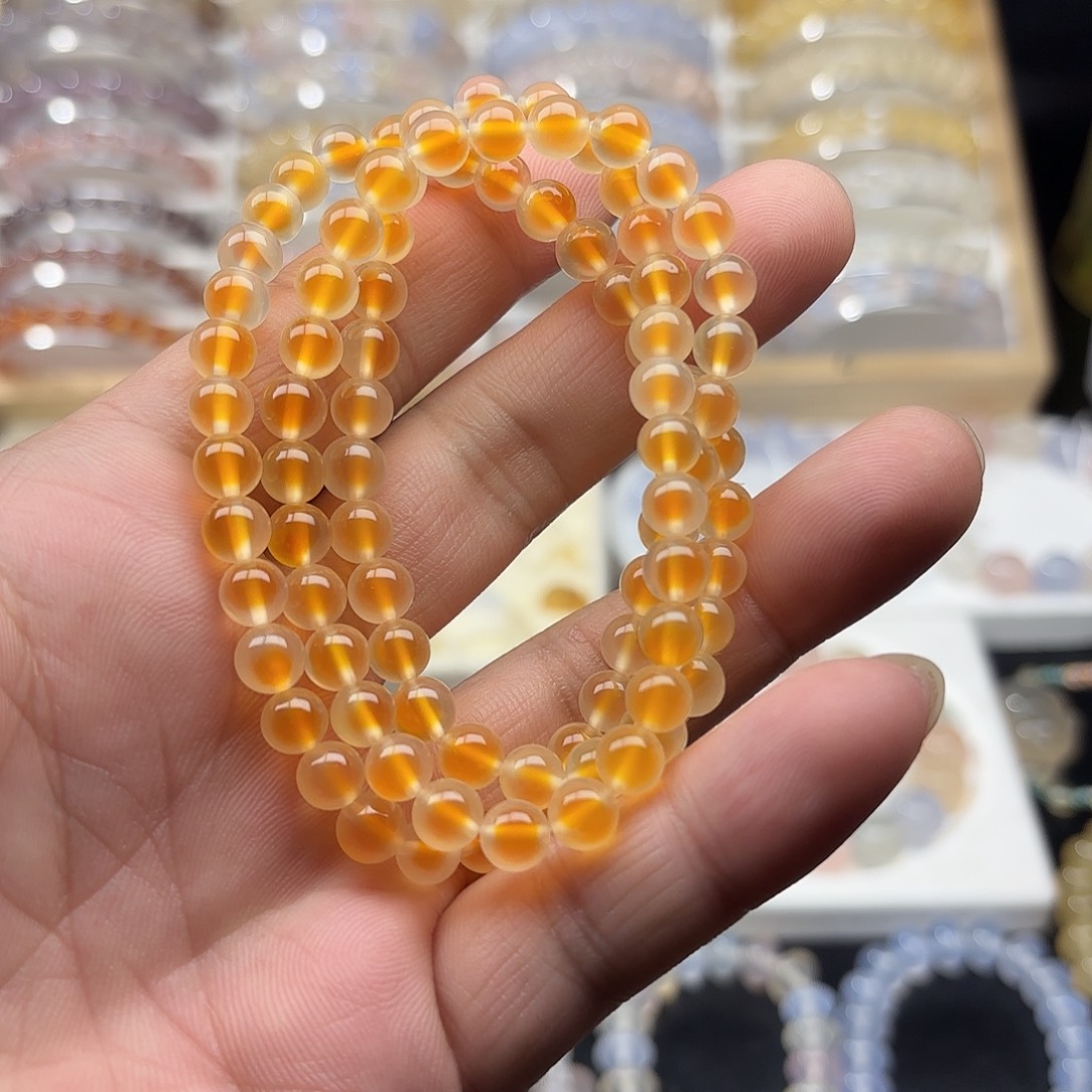 玛瑙/玉髓未镶嵌手链圆珠卡6