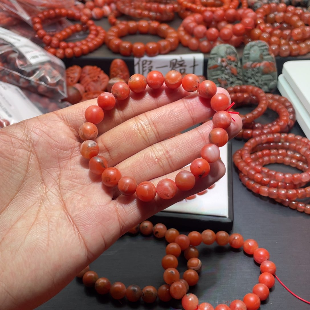 南红玛瑙手链未镶嵌