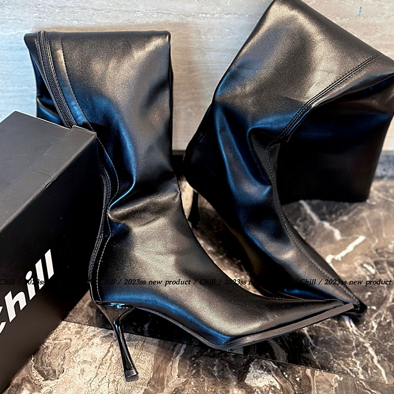 一只巧  被问爆了秋冬战靴显瘦7cm弹力靴子pu皮气质尖头过膝靴