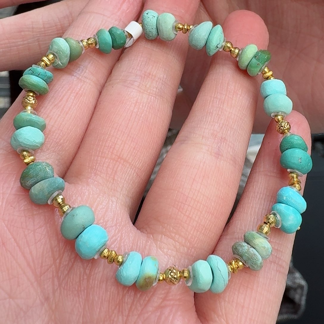 绿松石珠宝奇石18K金镶嵌