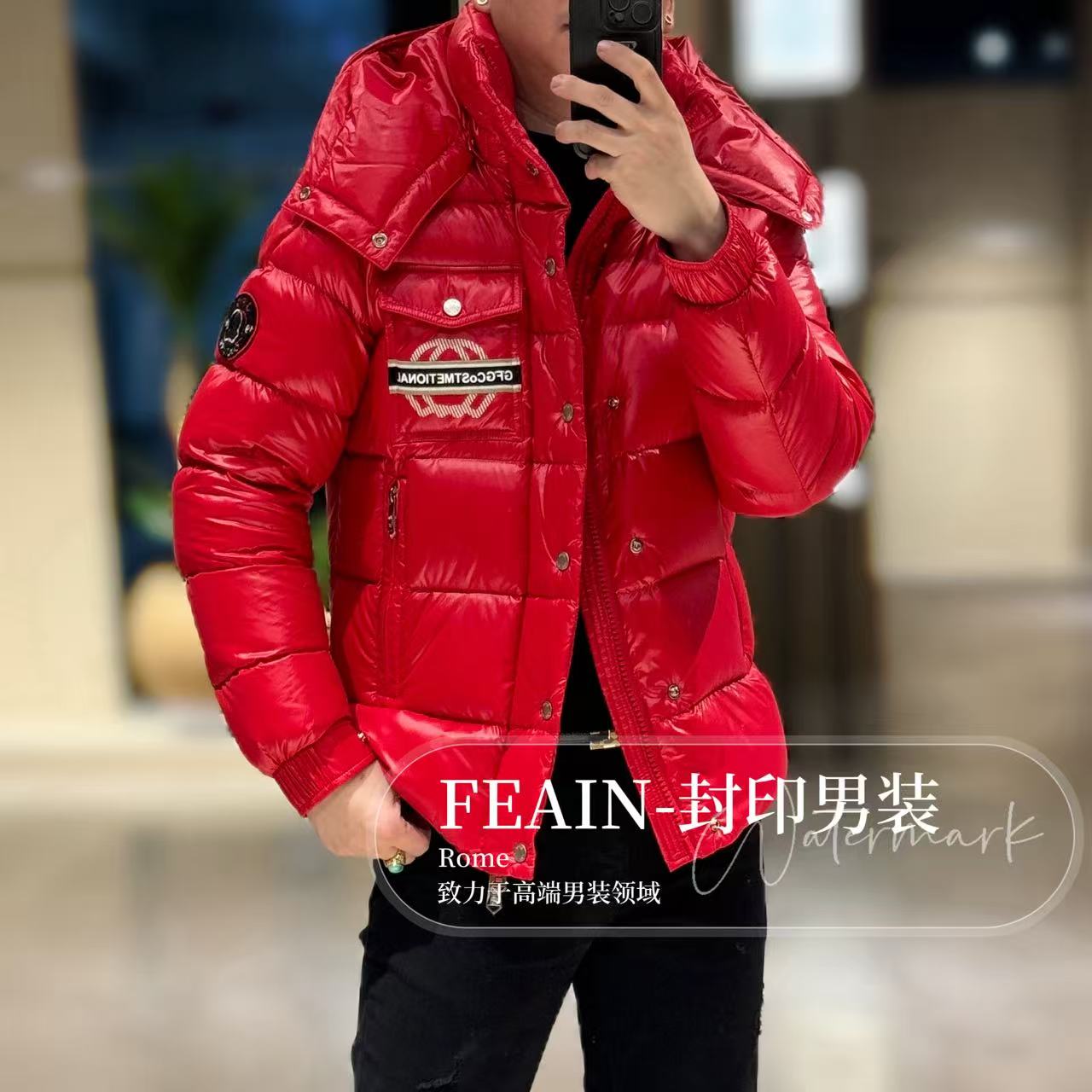高端定制男士帽子可拆卸高充绒糖果色羽绒服89200