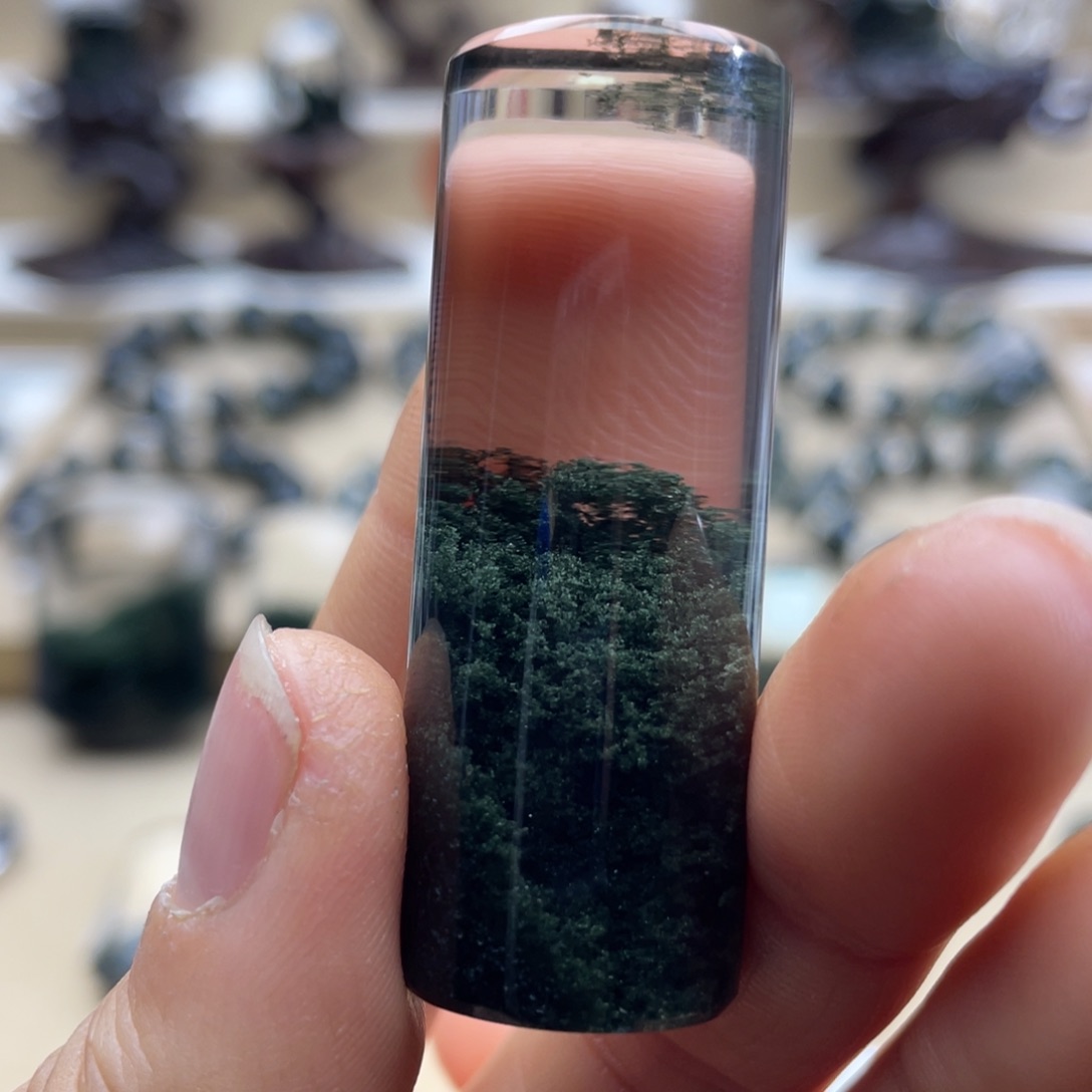 水晶颈饰未镶嵌绿幽灵聚宝盆柱子