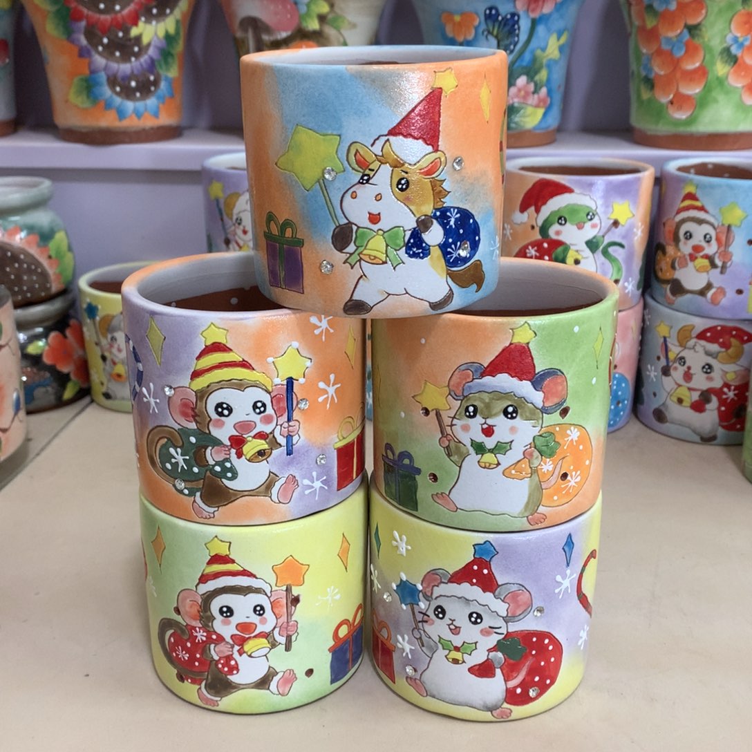 暖***W福利花盆，手绘花盆