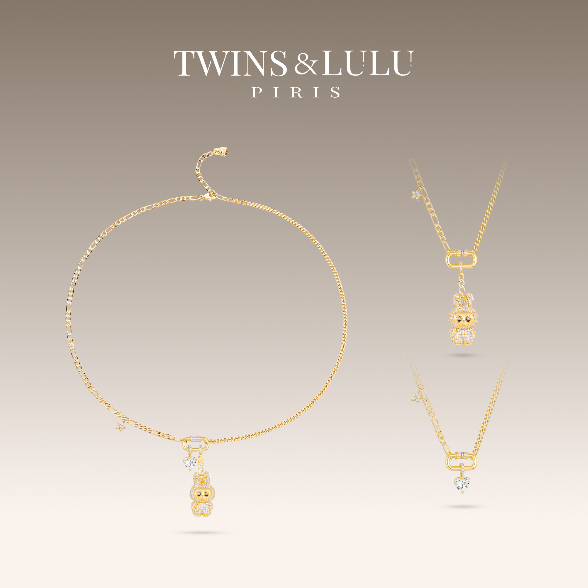 TWINS LULU 出游气质爱心拉布布项链TSJ7825