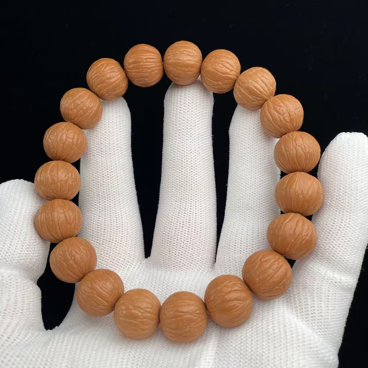 【缘来】全品猴头聚宝盆精品边肚同尺小尺寸原皮原色无泡药猴头手串