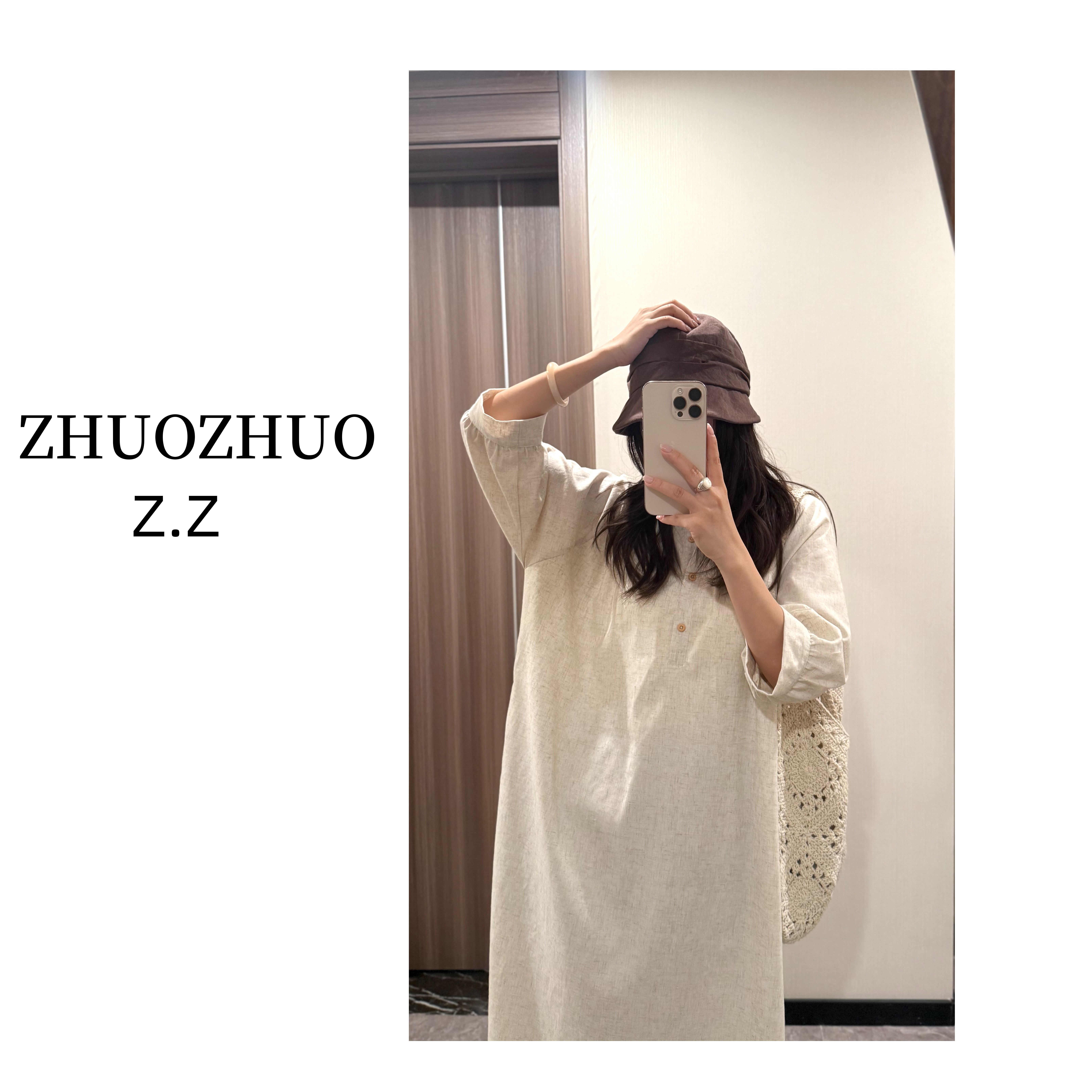 【ZHUOZHUO专属】“自然之息"小众慵懒风日系复古高质感亚麻连衣裙