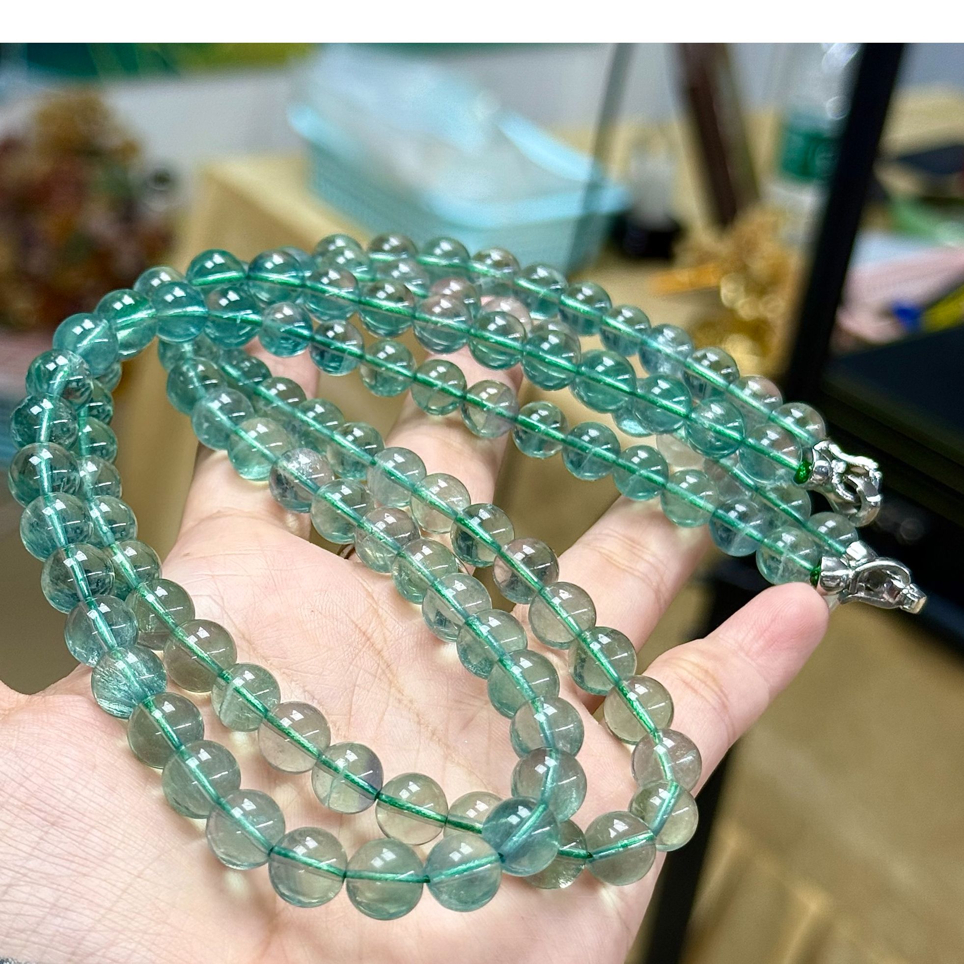 【DL】蓝绿双色项链-约8mm（多样性发其一）