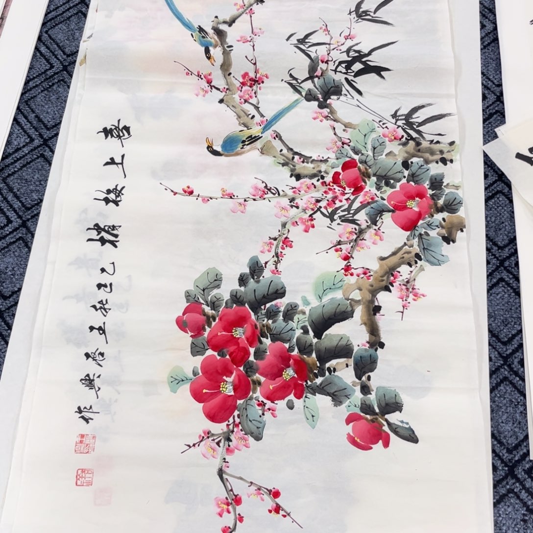 平***果国画四尺花鸟作品