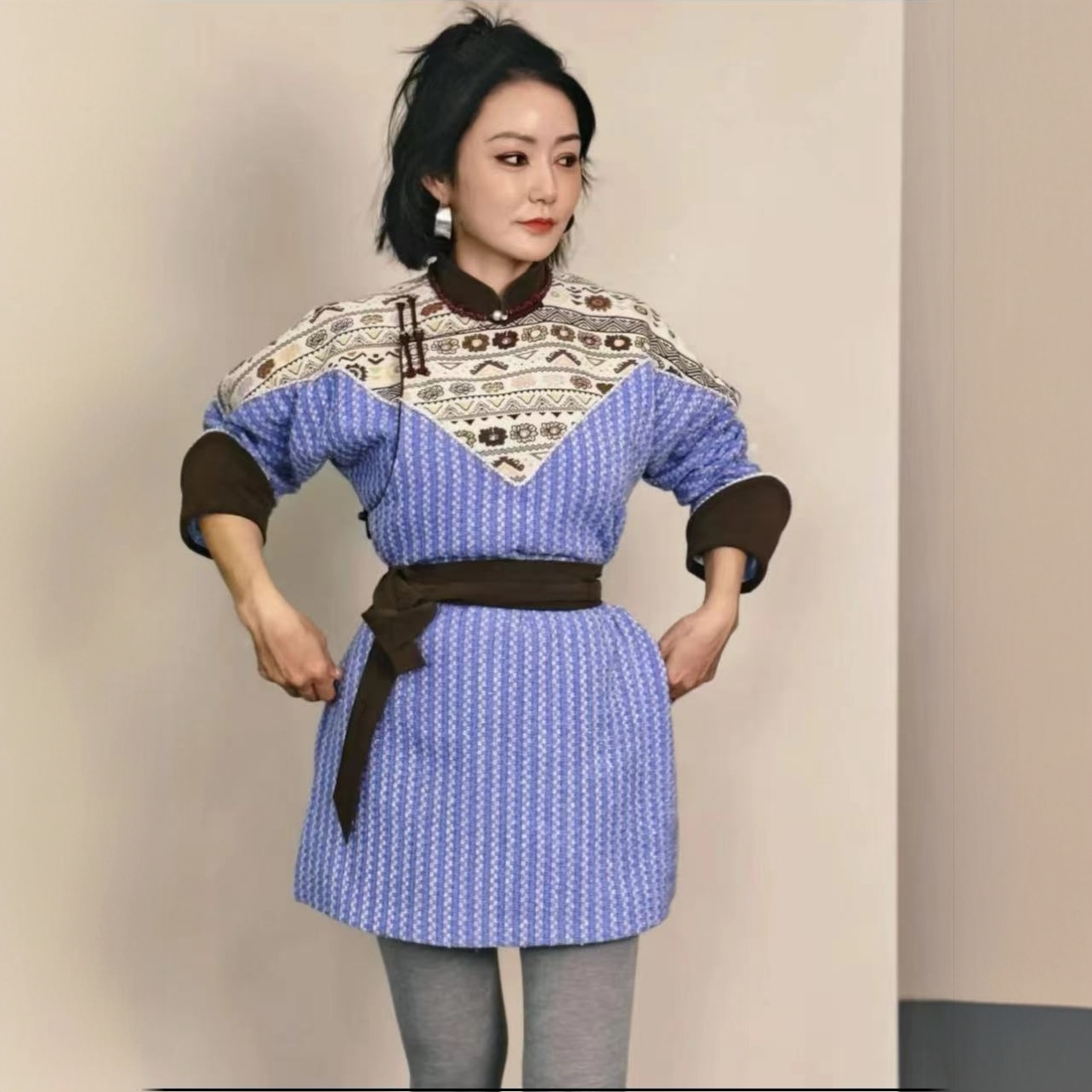 【蒙古丽人】【小店专属】短款小香风袍子