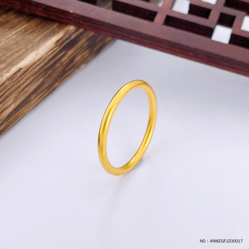 足金经典百搭素圈戒指