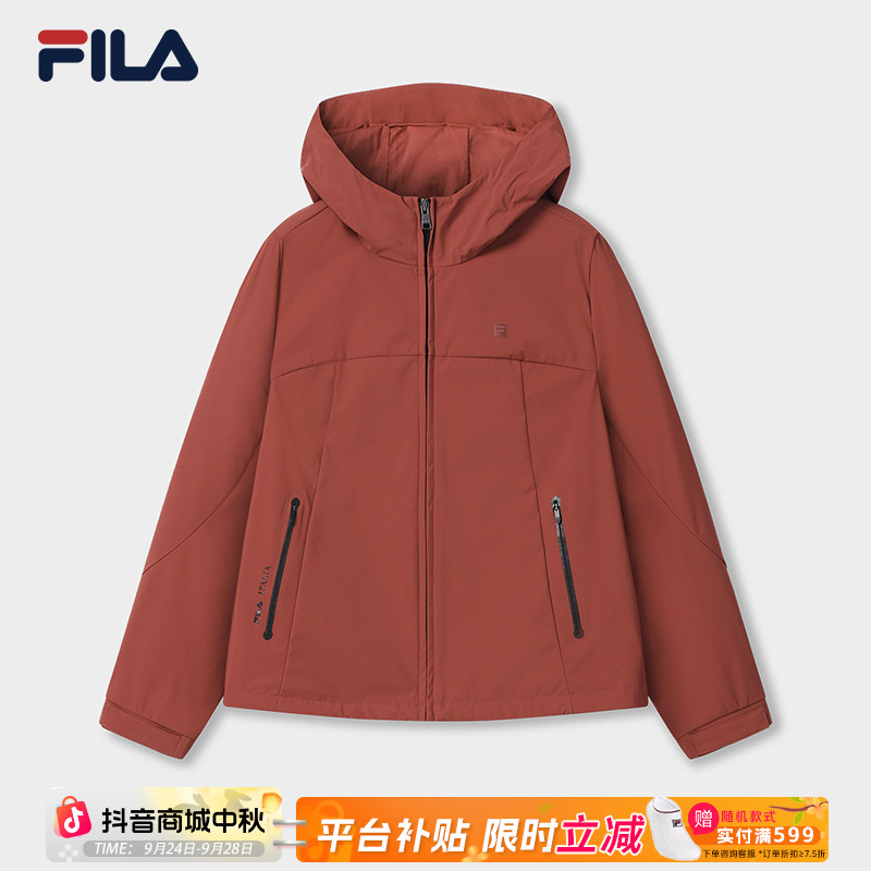 Fila/斐乐女士【户外运动】秋季新款百搭连帽梭织外套F11W533702F