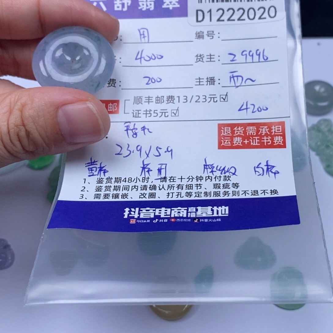 用***6翡翠未镶嵌吊坠(不含链)D1222020
