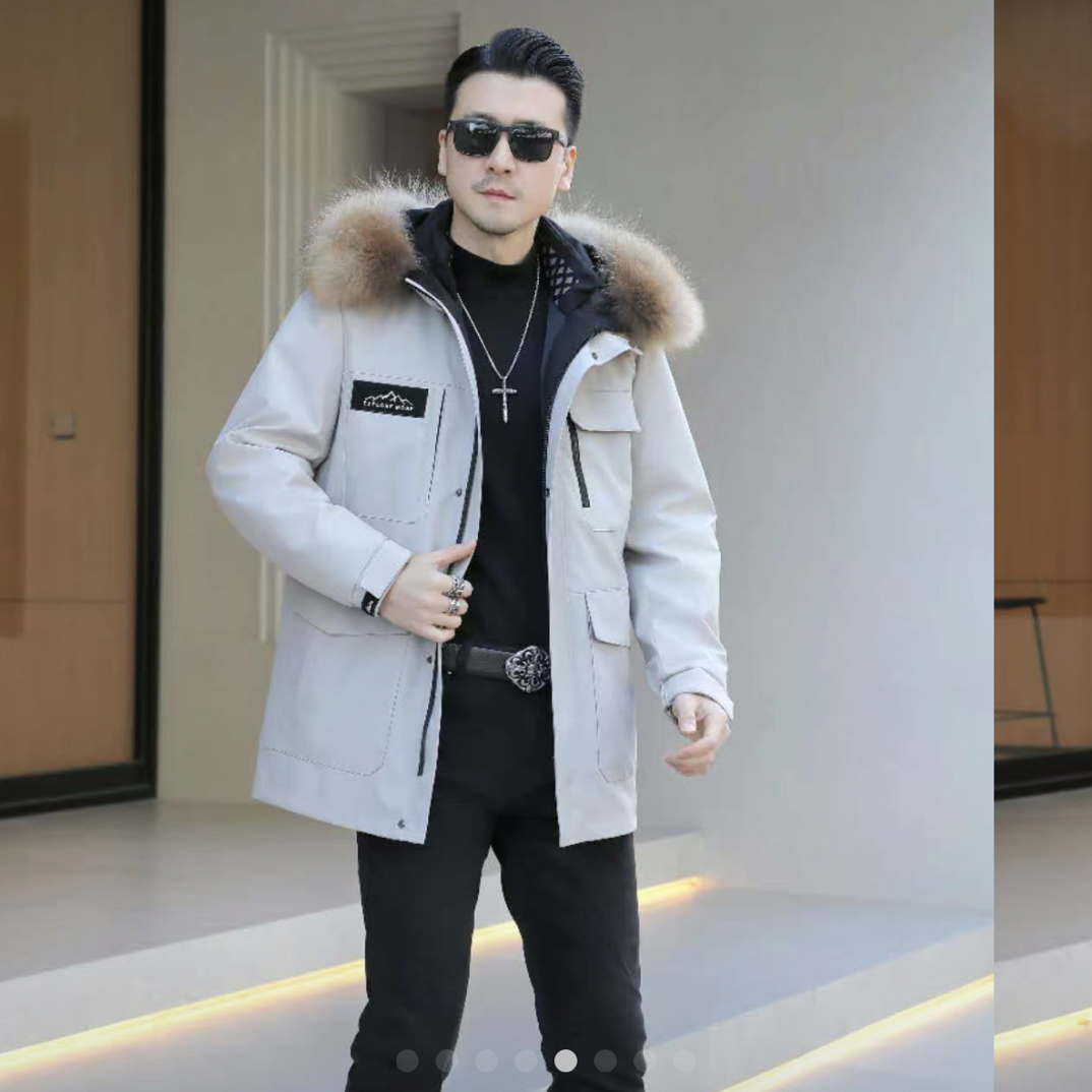 2026新款商务休闲派克服，真皮内胆，真毛内胆，中长款