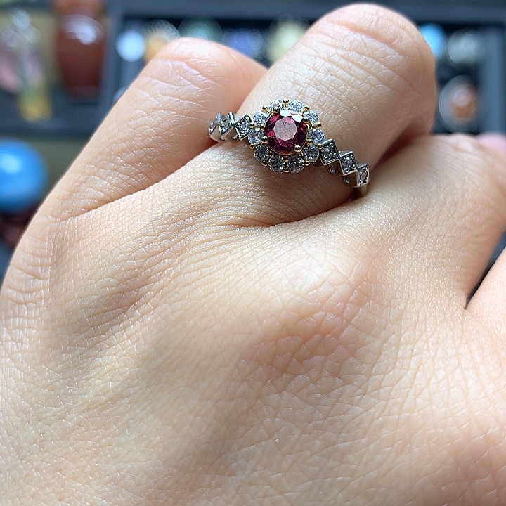 水晶水晶戒指银S925镶嵌