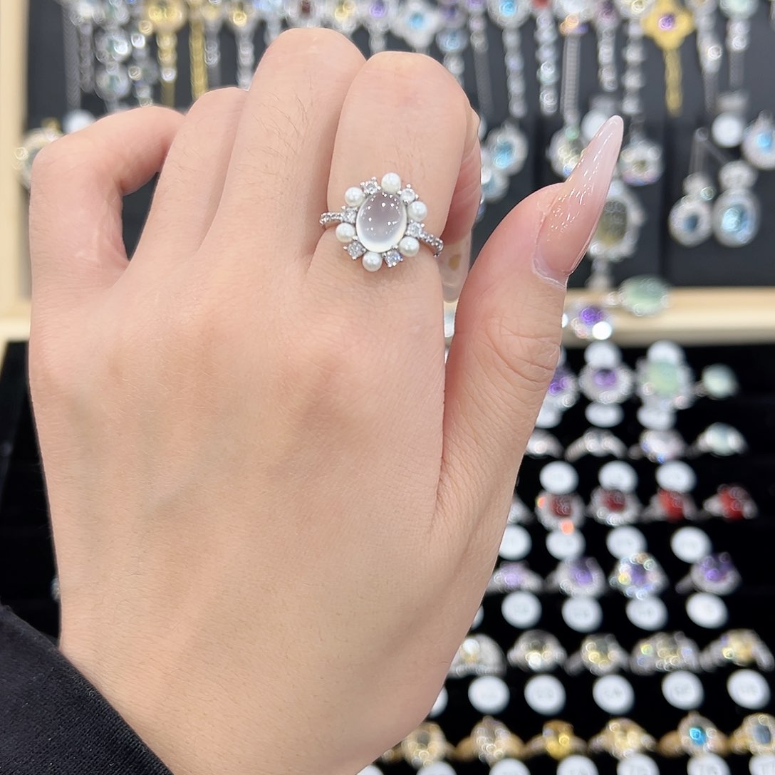 黄晶戒指银S925镶嵌戒指