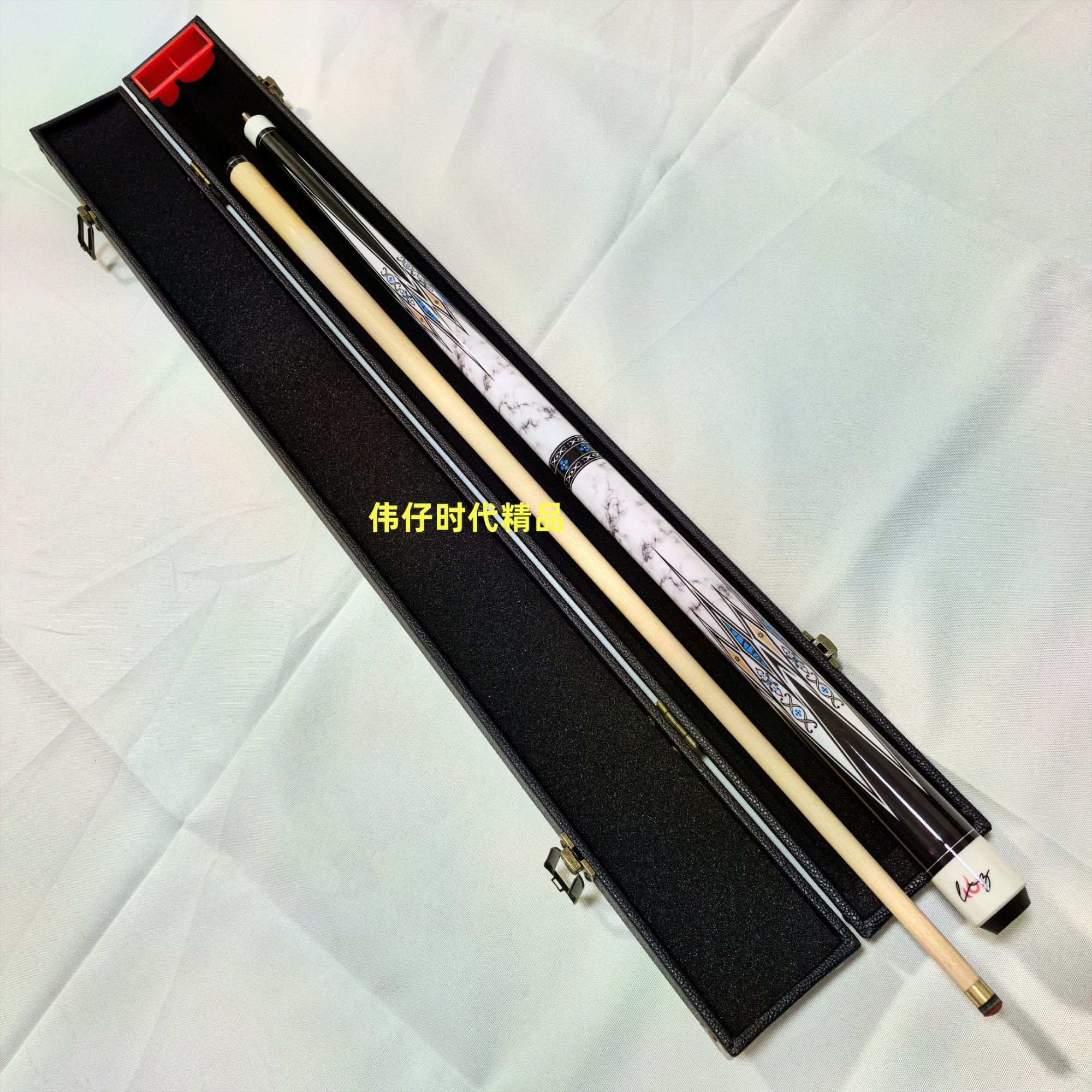 入门精选【特调直度】枫木精品台球杆自带彩虹皮头铜箍分体小头杆
