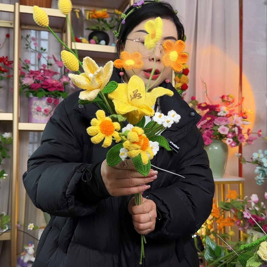 手工钩织设计花束