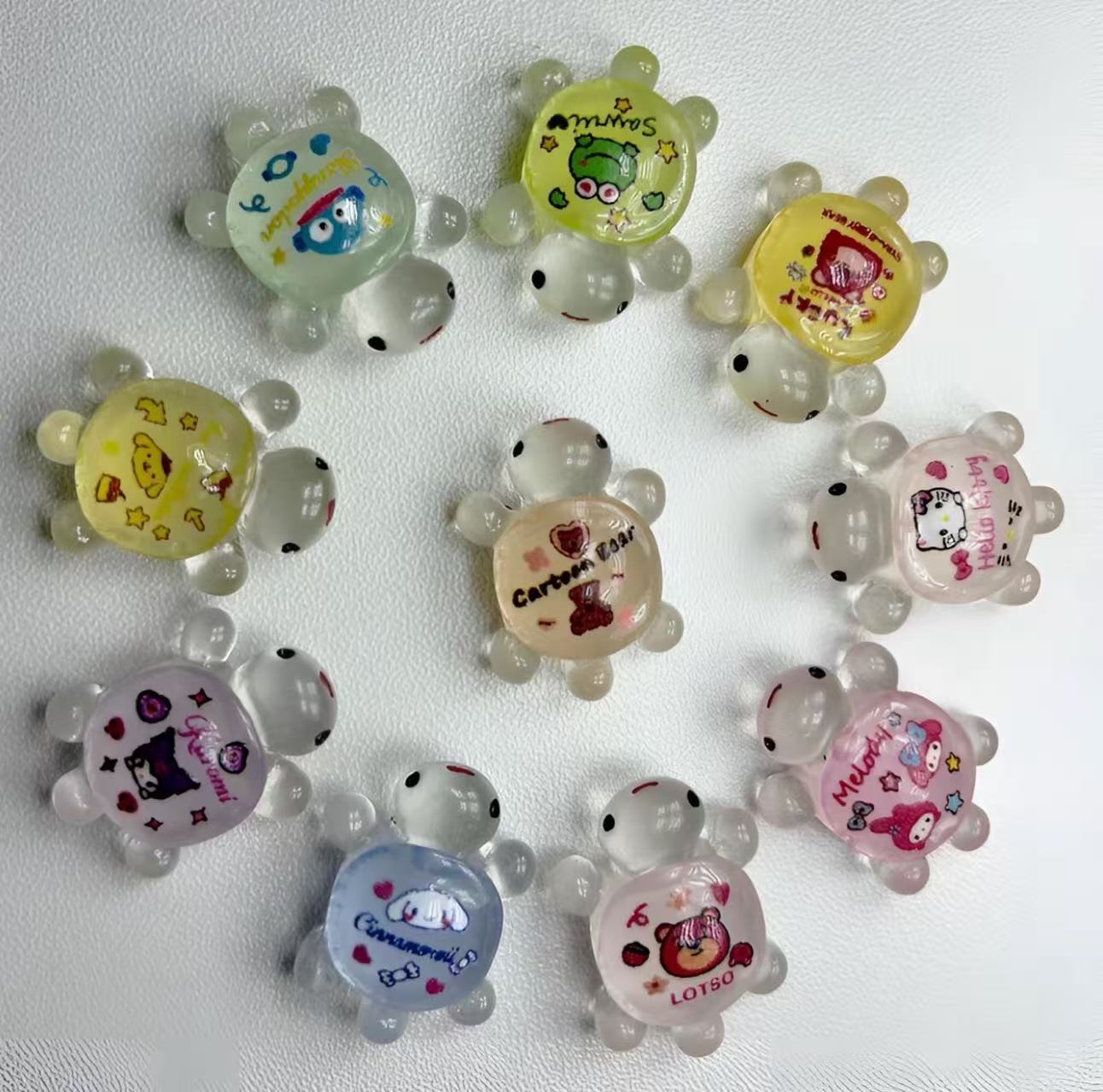 【直播拆】夜光高透三丽鸥树脂新款手工diy微景摆件创意装饰品