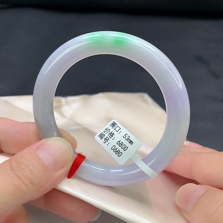 翡翠未镶嵌手镯圆条53