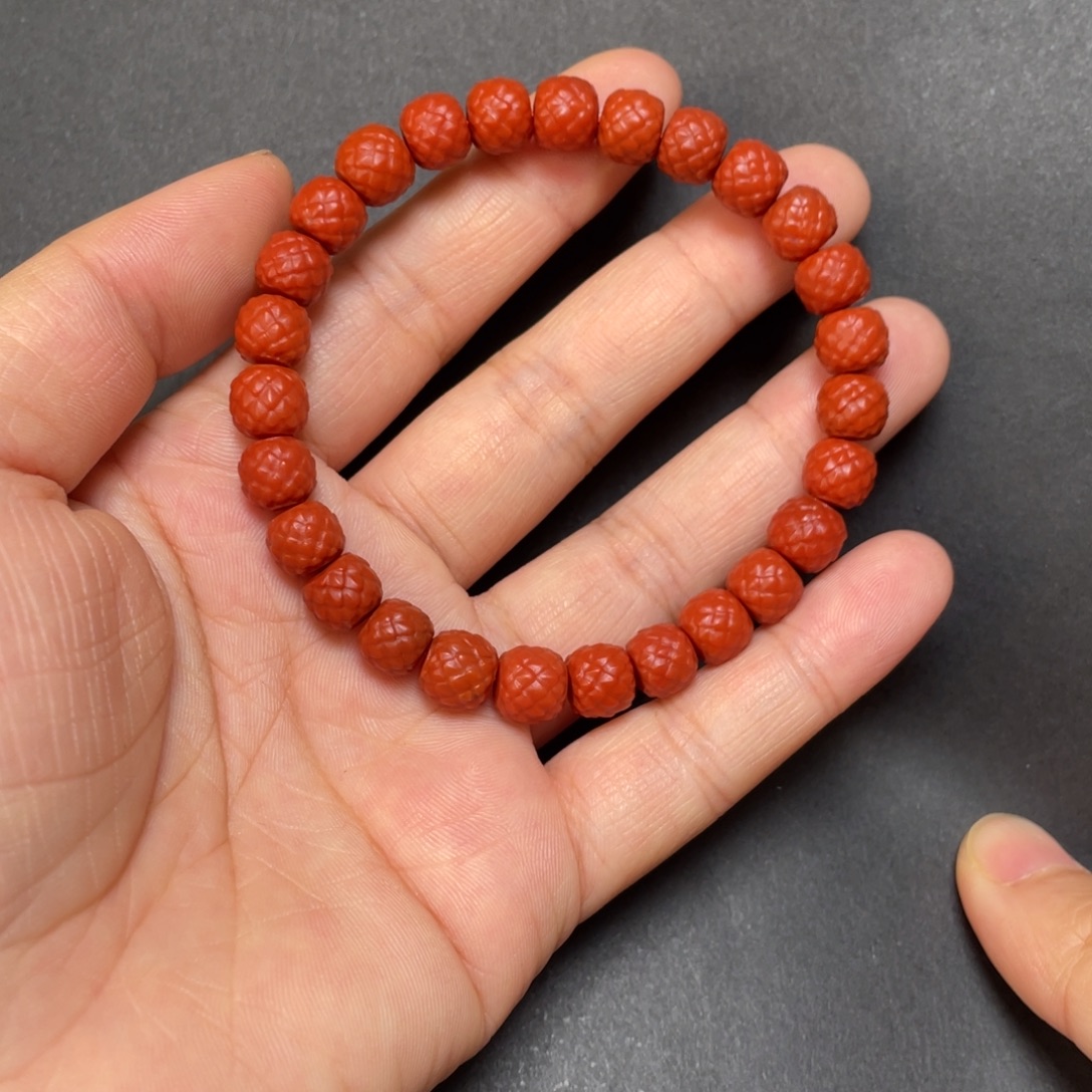 南红玛瑙未镶嵌手串7.8尺寸