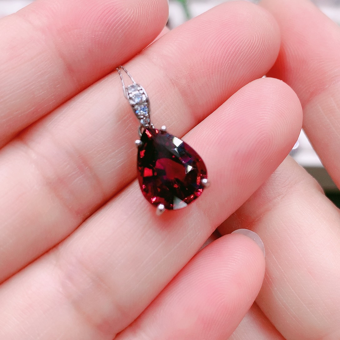 碧玺吊坠(不含链)银S925镶嵌