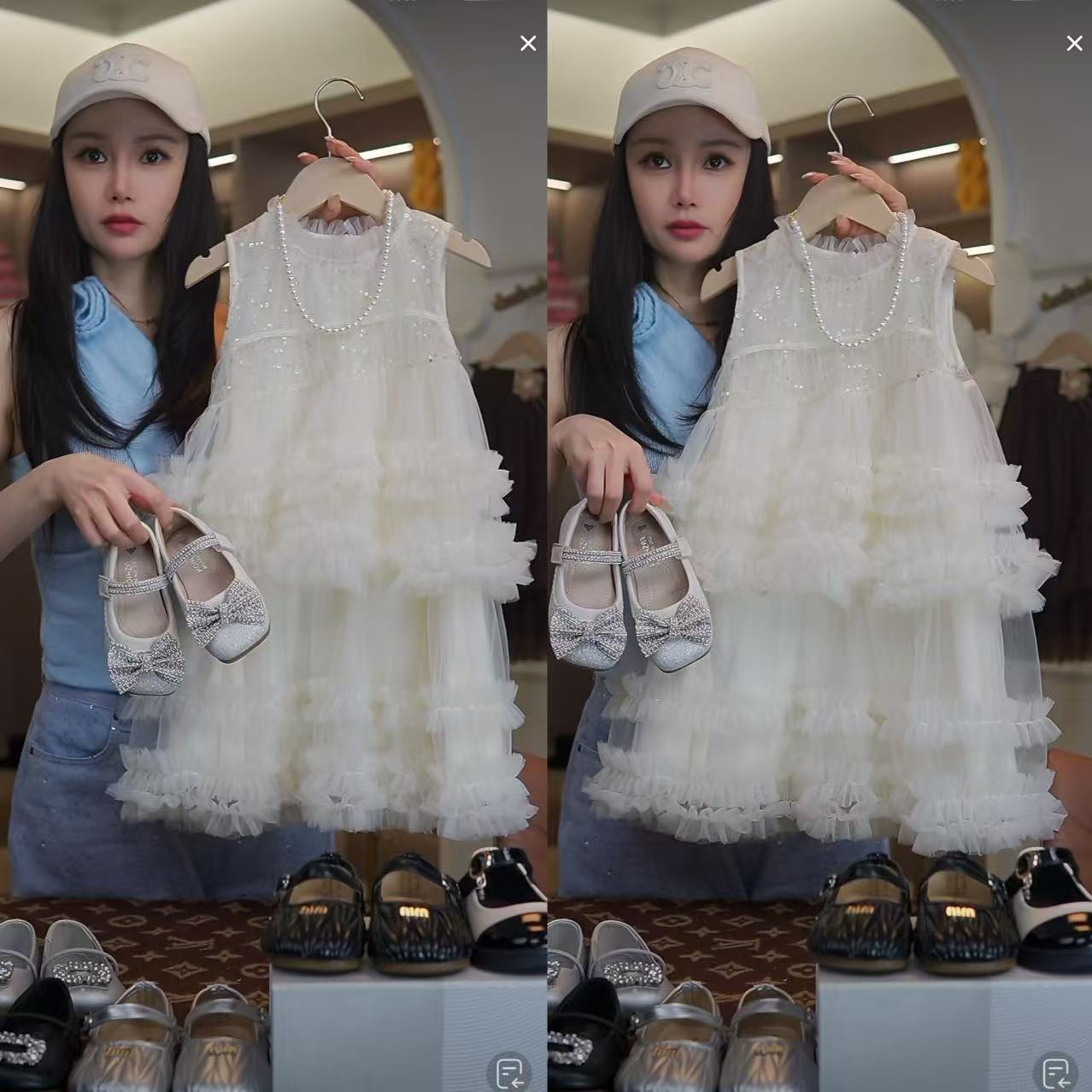 AYJ250063女童连衣裙千金风气质甜美网纱礼服裙