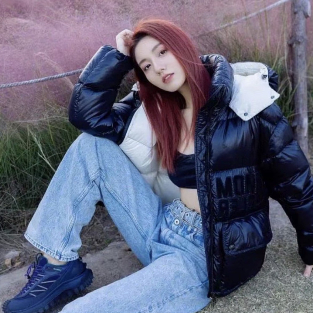 95新 MONCLER bb2587 锦纶 黑色logo羽绒服 5码