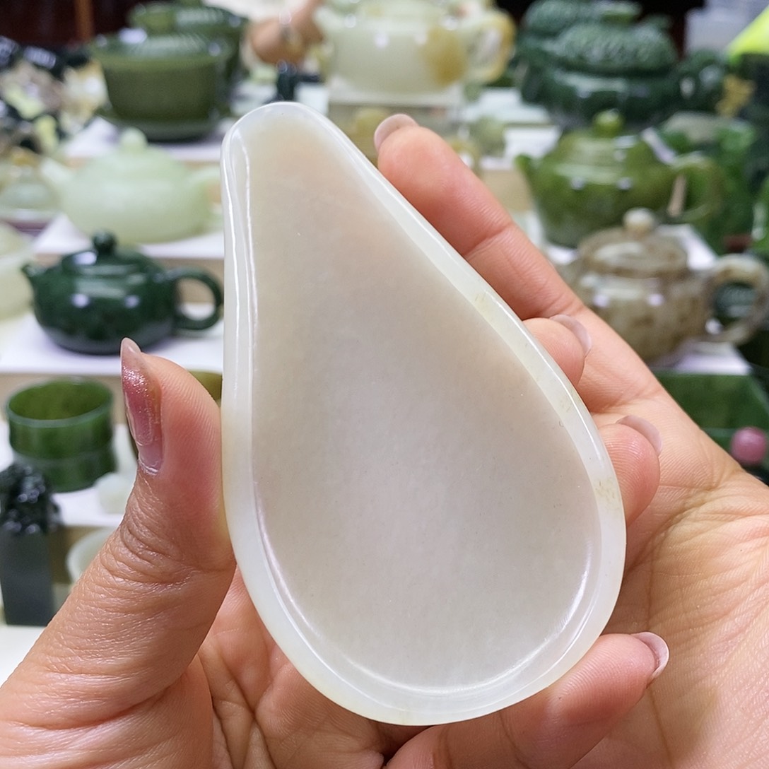 和田玉茶则未镶嵌