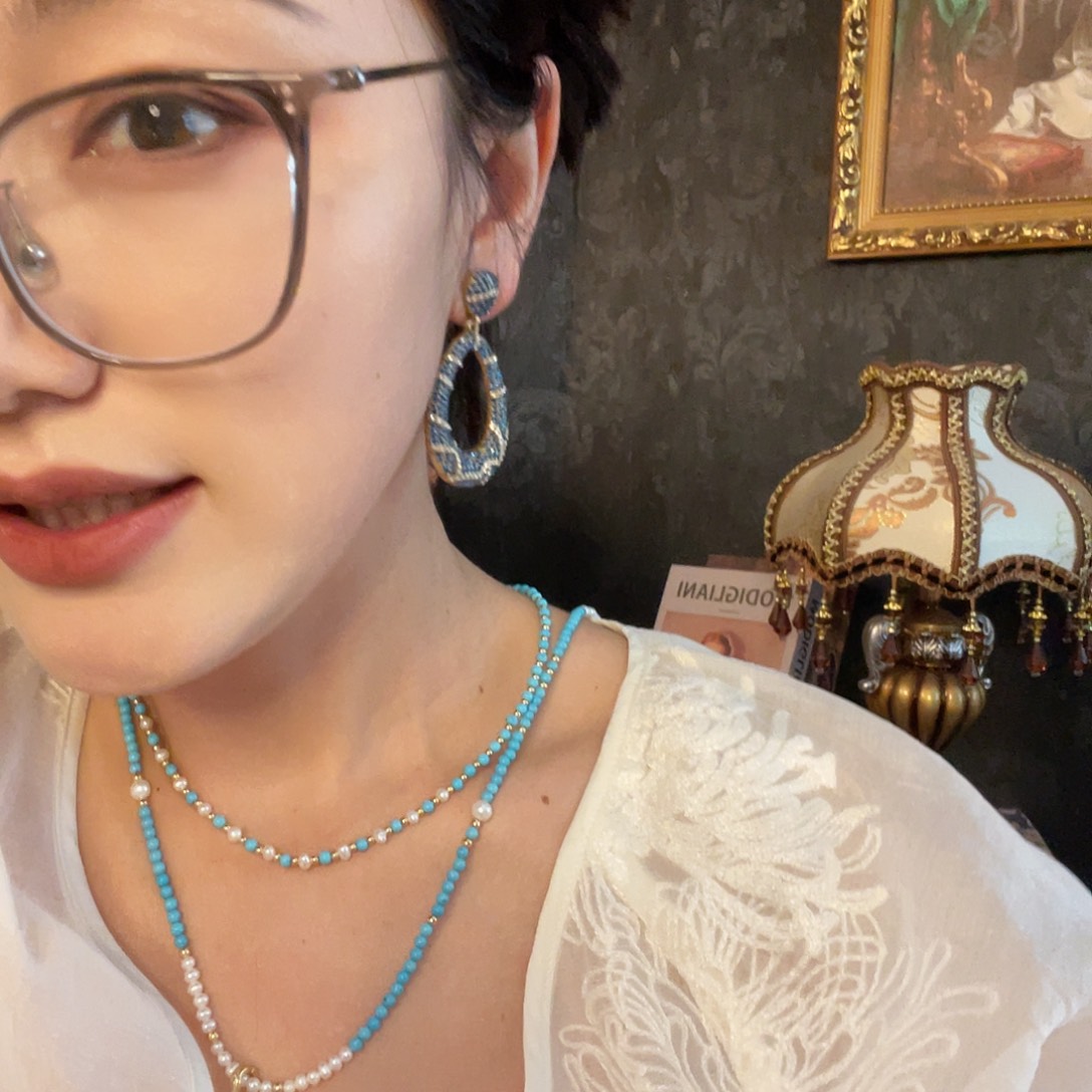 黄铜925银琉璃耳钉