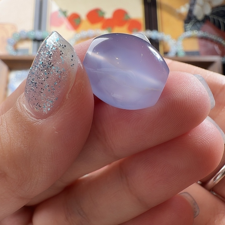 玛瑙/玉髓未镶嵌散珠大杨树蓝玛瑙16.6*17*9.8