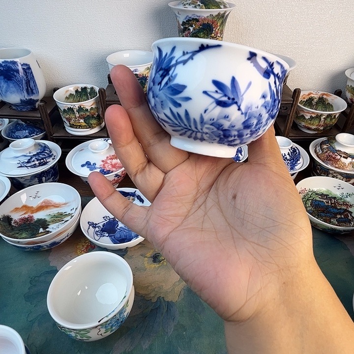 忠意堂釉下彩紫气东来