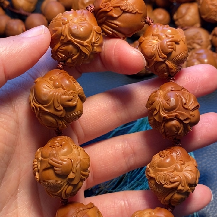 橄榄核手串/手链花**圆财神手串
