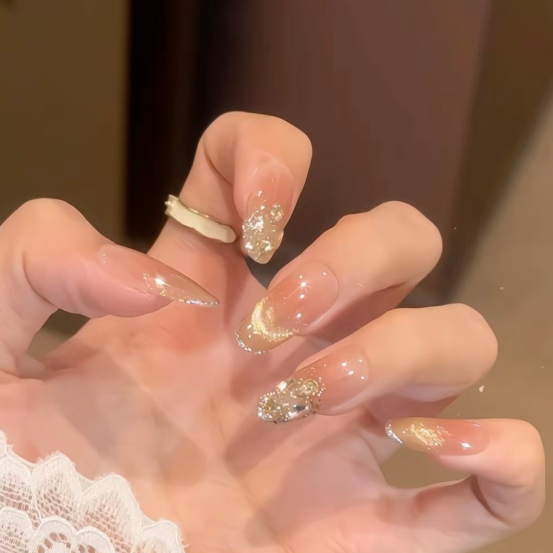 萤火 纯欲猫眼裸色穿戴甲手工高级感轻奢美甲贴片渐变美甲