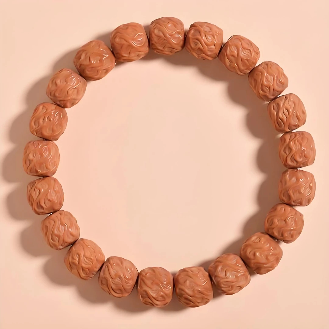 [雅雅]龙虎须微瑕猴头小核桃雕刻款单圈手串小尺寸馒头料文玩手串