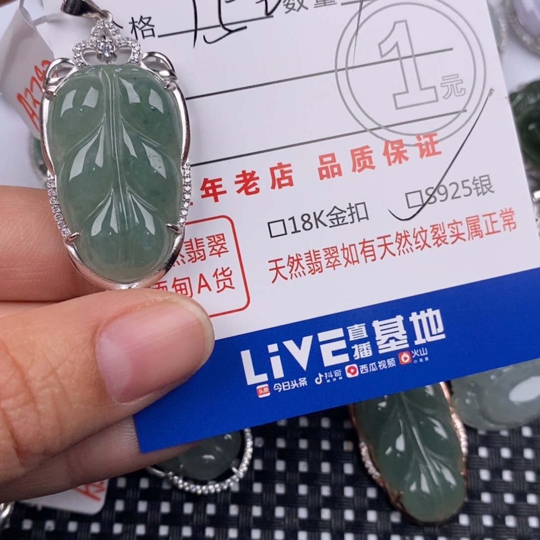 *****翡翠银S925镶嵌颈饰