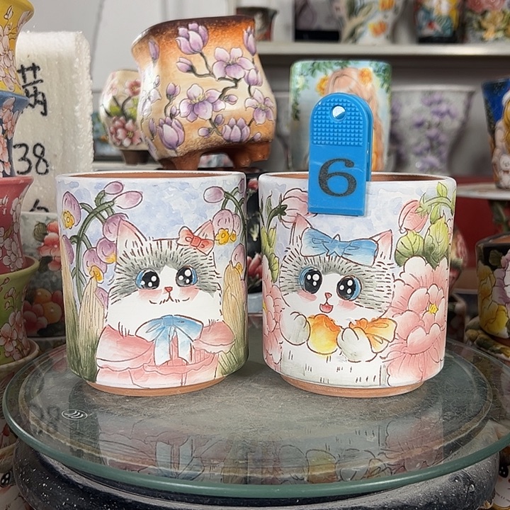 满38包邮 景德镇幸运花盆