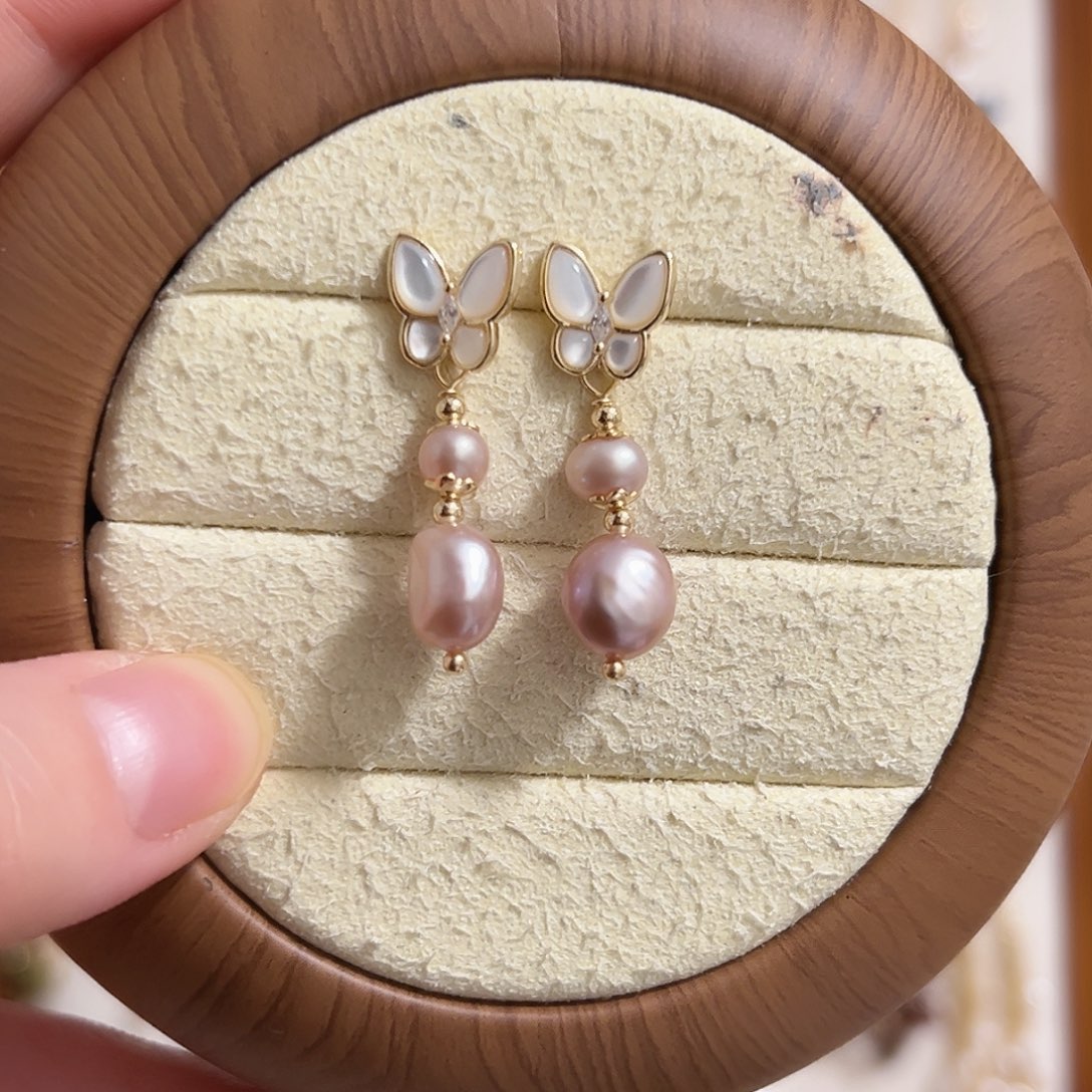 耳饰淡水珍珠银S925镶嵌