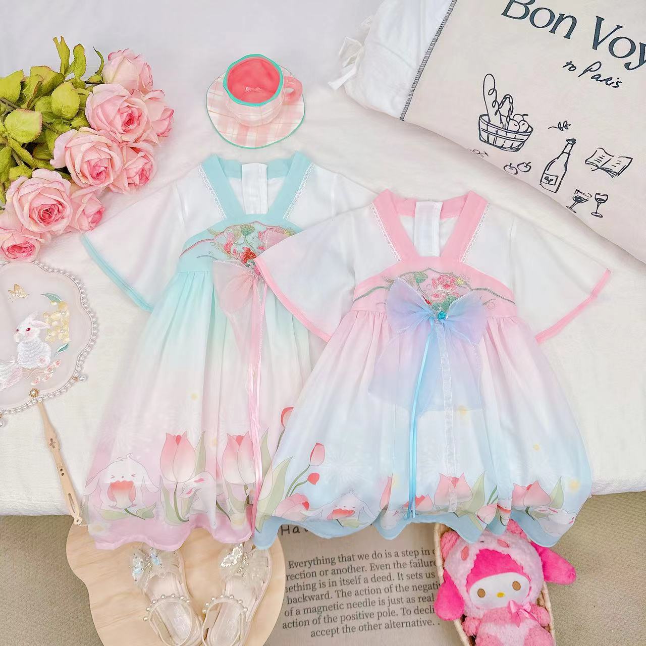 夏季新中式超仙轻薄女童汉服连衣裙 D-T73