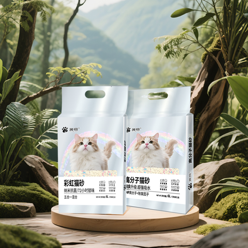 五合一混合猫砂 高分子猫砂 吸水除臭结团不粘底低尘